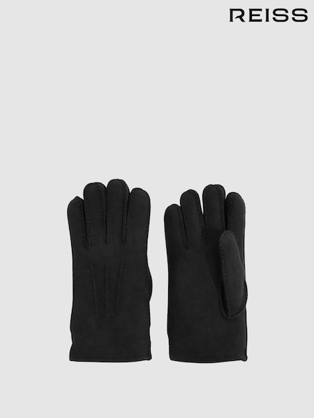 Negro - Reiss Agon Shearling Gloves (E71006) | 140 €