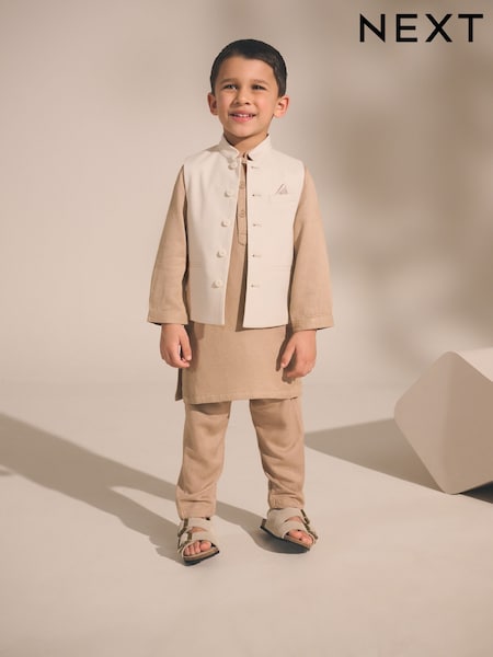 Mink Brown Plain EID Kurta (3mths-16yrs) (E71288) | 89 QAR - 124 QAR