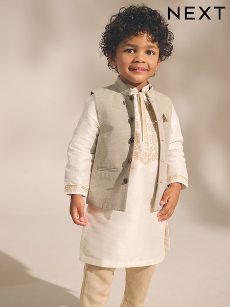 Neutral Eid Waistcoat (3mths-16yrs) (E71298) | 84 QAR - 134 QAR
