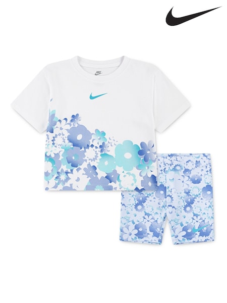 Nike Little Kids Flowral T-Shirt and Shorts Set (E71320) | 261 LEI