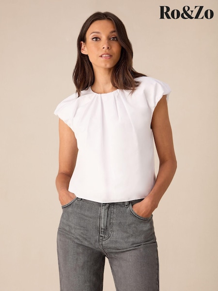 Ro&Zo White Cotton Puff Sleeve Top (E71348) | 3,545 UAH