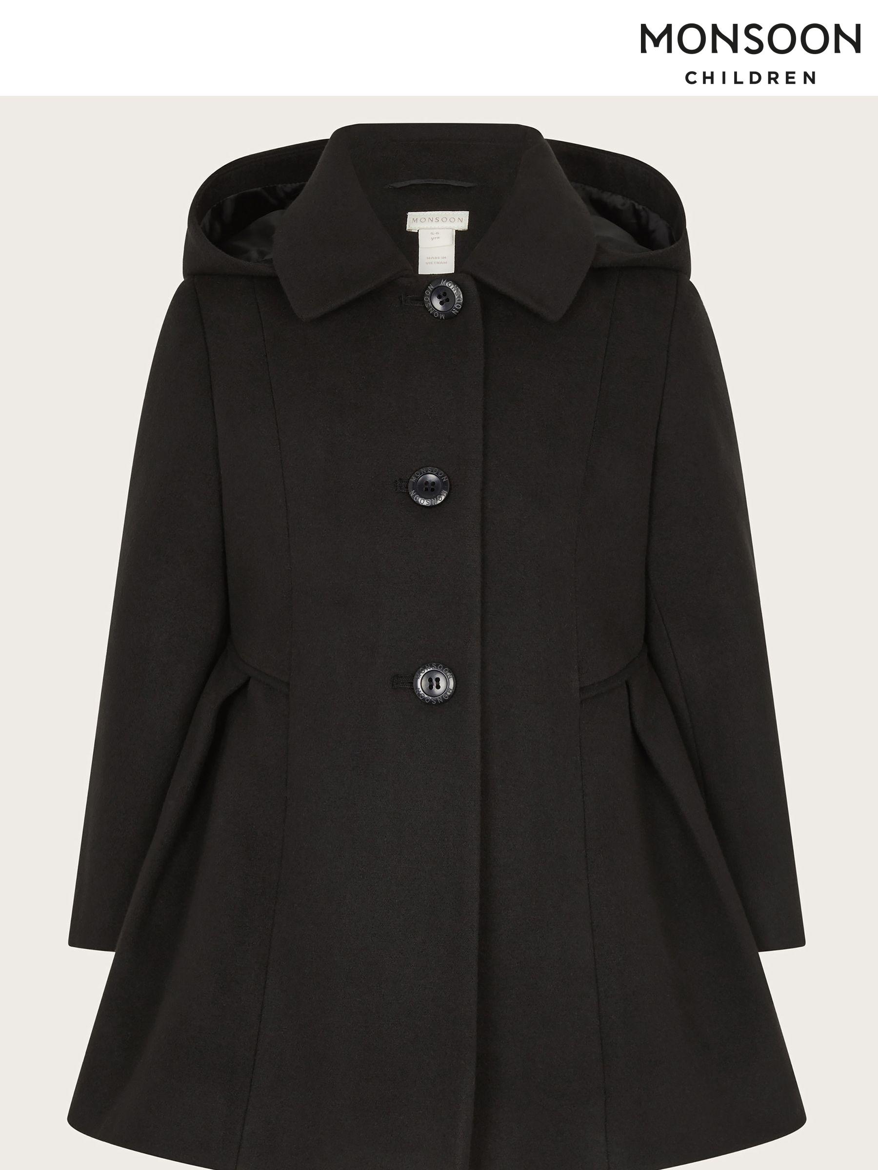 Girls plain black coat deals