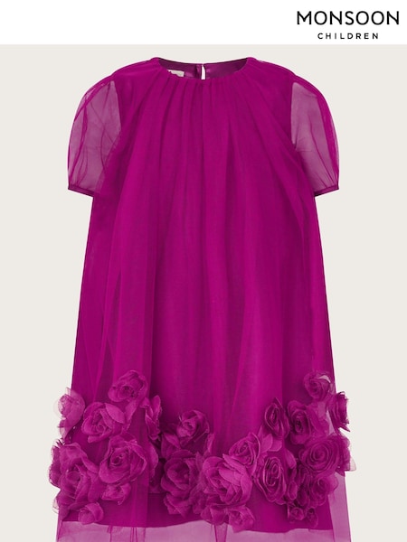 Monsoon Pink 3D Rose A-Line Dress (E71394) | 247 QAR - 297 QAR