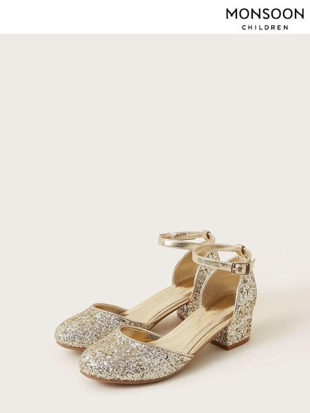 Monsoon Gold Glitter Two-Part Heels (E71416) | R$ 265 - R$ 305