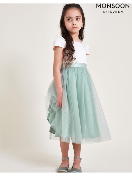 Monsoon Green Tulle Bridesmaid Dress (E71417) | $83 - $102