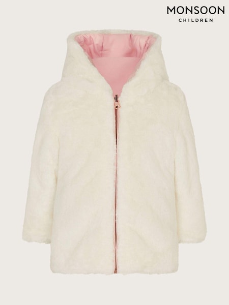 Monsoon Pink Baby Reversible Faux Fur Coat (E71420) | AED320 - AED348