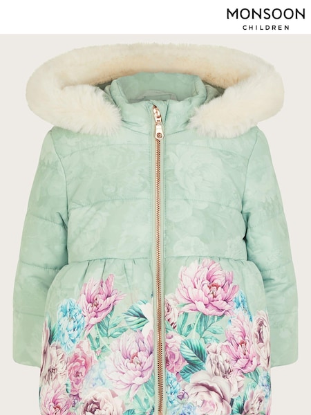 Monsoon Green Baby Floral Coat (E71429) | kr643 - kr700