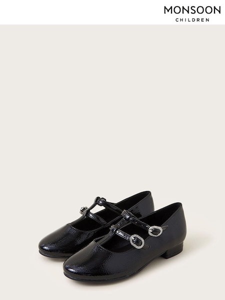 Monsoon Patent Two-Strap Ballerina Flats (E71438) | 93 LEI - 107 LEI