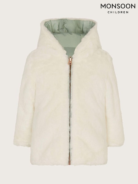 Monsoon Green Baby Reversible Faux Fur Coat (E71440) | AED320 - AED348
