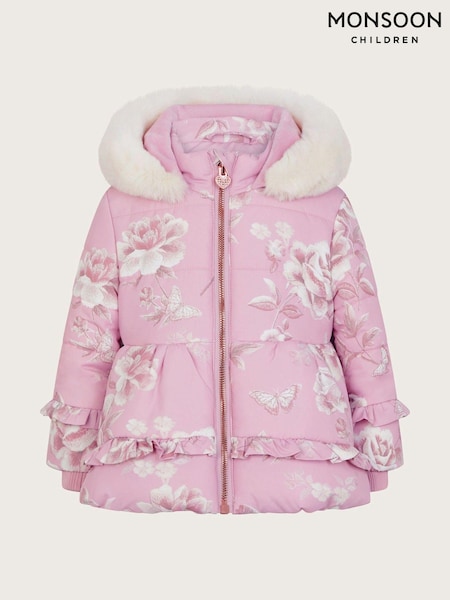 Monsoon Pink Baby Marcella Roses Coat (E71452) | ₪226 - ₪246