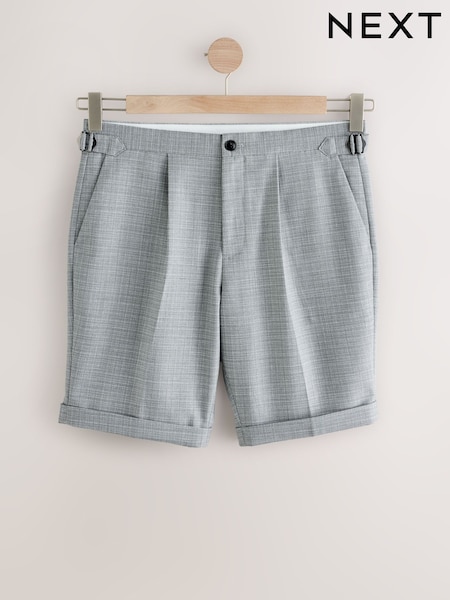 Grey Slim Fit Textured Side Adjuster Shorts (E71464) | €50