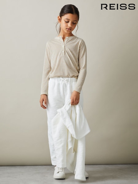 Reiss Tessa Striped Grandad Collar Long-Sleeve Top (E71557) | 25 €