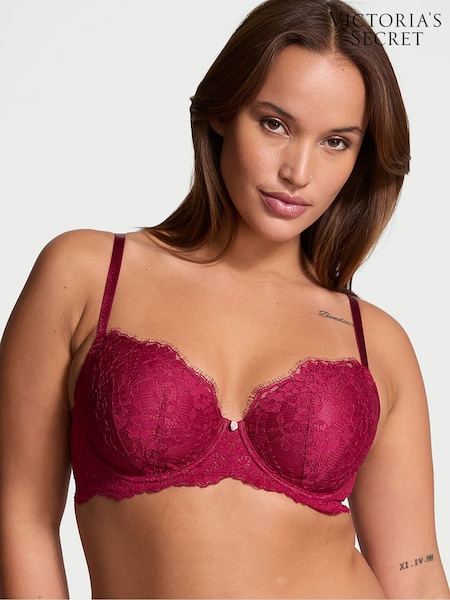 Victoria's Secret Campari Red Lightly Lined Demi Lace Bra (E71996) | €56
