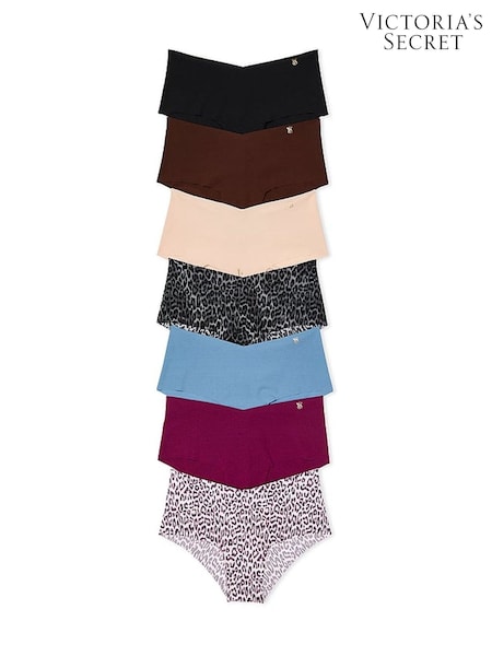 Victoria's Secret Nude/Brown/Leopard/Black/Blue Cheeky 7 Pack Knickers (E72015) | €40