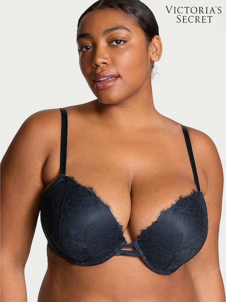 Victoria's Secret Dark Twlight Blue Push Up Rose Lace Bra (E72018) | €27