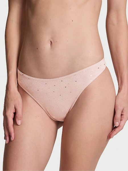 Victoria's Secret Foil Hearts Pink Thong Knickers (E72027) | €10.50