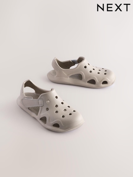 Neutral Moulded Closed Toe Touch Fastening Clogs (E72037) | AED41 - AED51