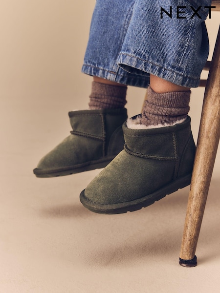 Green Warm Lined Suede Boots (E72041) | AED85 - AED106