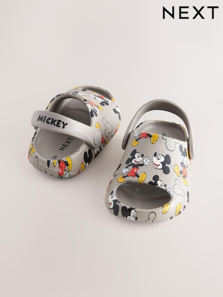 Grey Mickey Mouse Sliders with Back Strap (E72042) | CA$33 - CA$39