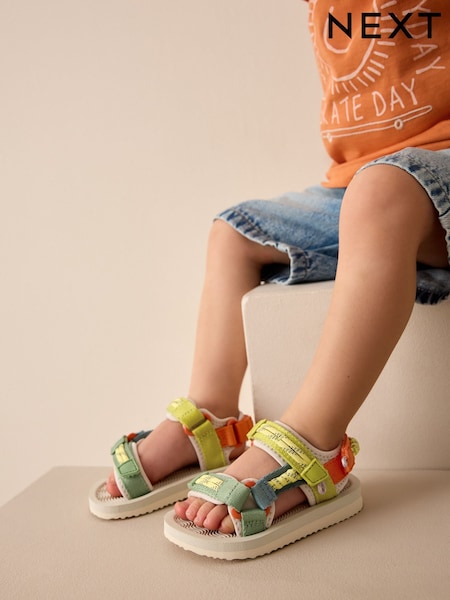 أصفر ألوان متعددة - Touch Fastening Adjustable Strap Tape Trekker Sandals (E72053) | ‏71 د.إ.‏ - ‏ 86‏ د.إ.