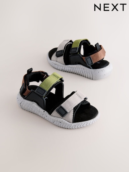 Grey/Black Utility Trekker Sandals (E72060) | €25 - €29