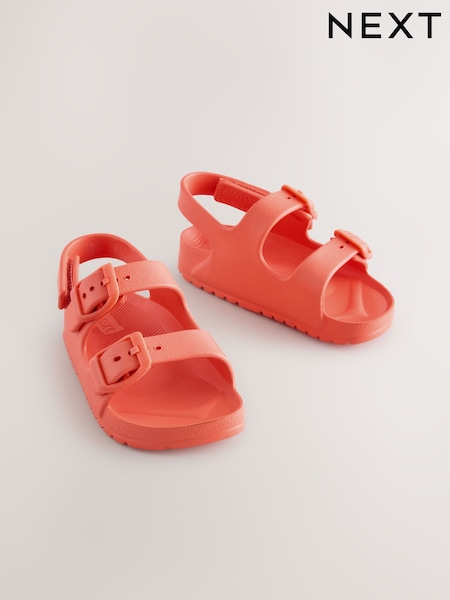 Red Double Buckle Ankle Strap EVA Sandals (E72071) | R$ 80 - R$ 100