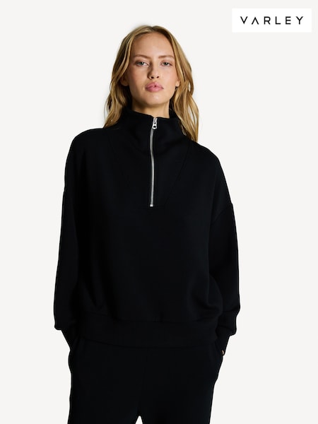 Varley Black Hawley Half Zip Sweatshirt (E72285) | AED670