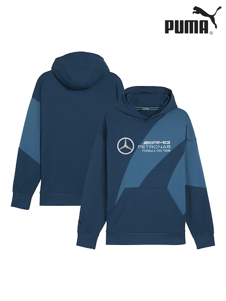 Puma Blue F1 Mercedes AMG Petronas Statement 100% Cotton Hoodie (E72408) | €83
