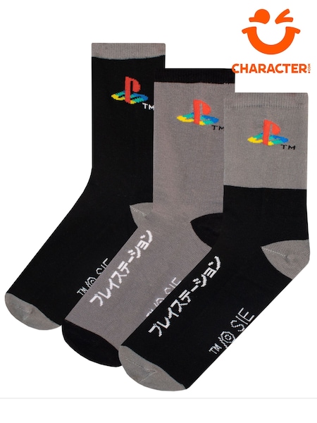 Character Black Playstation Socks 3 Pack (E72583) | 32 QAR