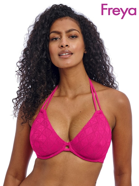 Freya Pink Halter Nomad Nights Underwire Bikini Top (E72592) | €56