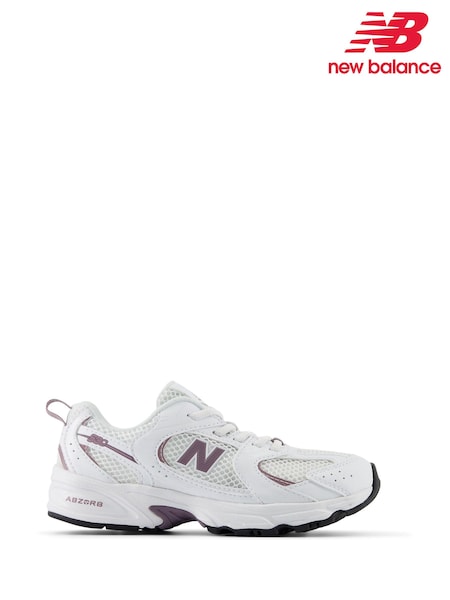 New Balance White/Purple Girls 530 Trainers (E72662) | kr785