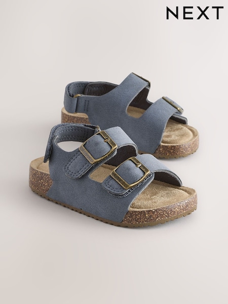 כחול כהה - Double Buckle Cushioned Footbed Sandals (E72676) | ‏59‏₪ - ‏71‏ ₪