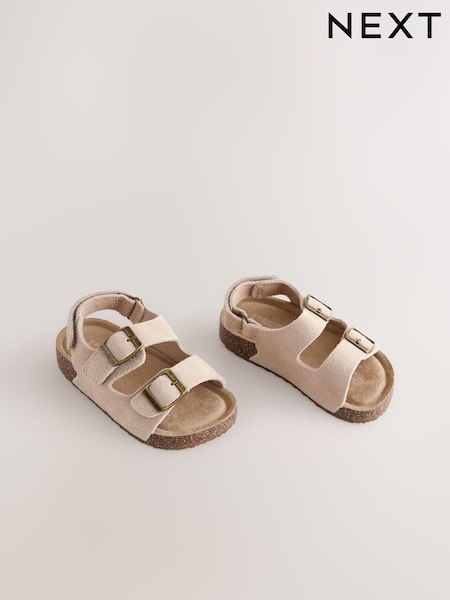 Neutral - Sandale din piele de căprioară cu dublă cataramă (E72677) | 119 LEI - 149 LEI