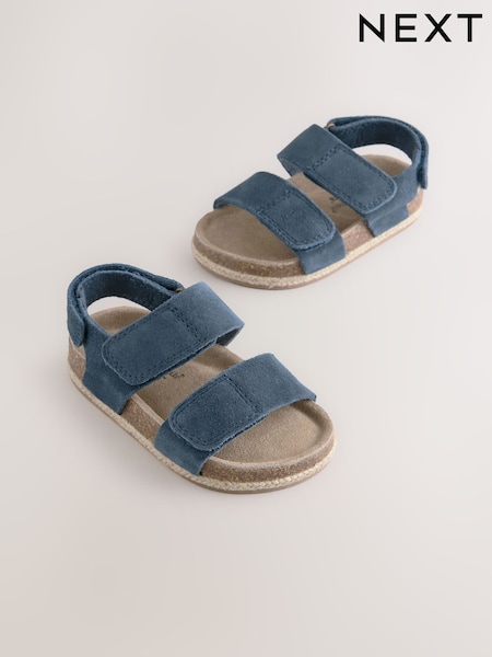 Navy Standard Fit (F) Corkbed Two Strap Sandals (E72690) | €26 - €31