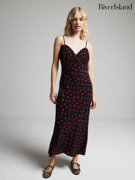 River Island Red Strappy Slip Dress (E72870) | €31