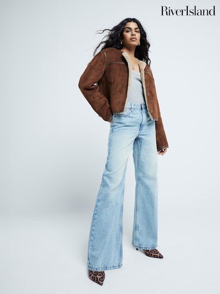 River Island Blue Petite Relaxed Straight Leg Jeans (E72999) | €58