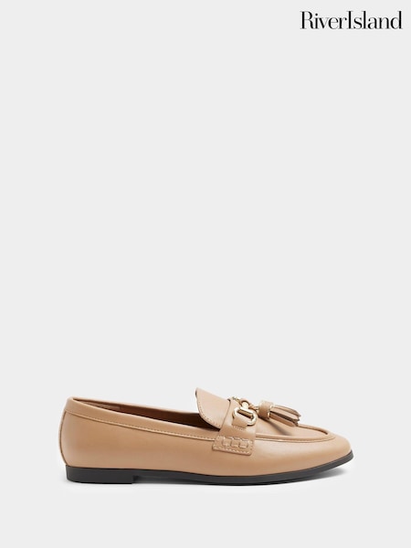 River Island Brown Tassel Snaffle Slim Loafers (E73004) | €25