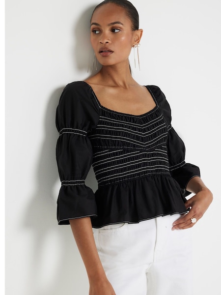 River Island Shirred V Detail Top (E73011) | €57