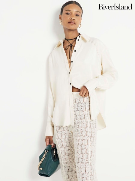 River Island Satin Oversized Shirt (E73032) | 139 LEI