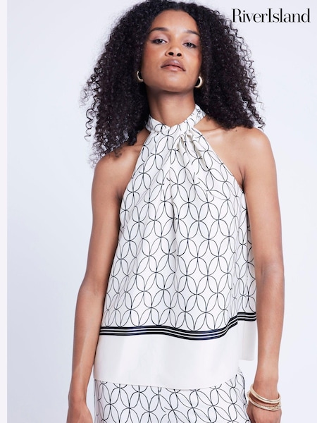 River Island Geo Print Halter Blouse (E73046) | 19 €