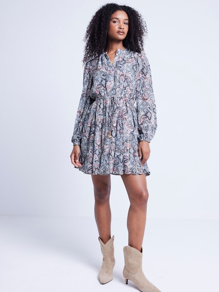 River Island Blue Mini Drawstring 100% Cotton Dress (E73049) | €34