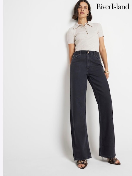 River Island Petite Relaxed Straight Leg 100% Cotton Jeans (E73080) | €74