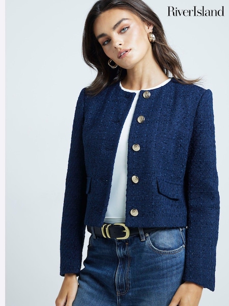 River Island Blue Boucle Trophy Jacket (E73082) | €34