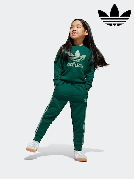 adidas originals Green Trefoil Crew Crew Tracksuit (E73151) | kr571