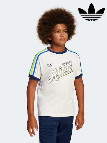Білий - adidas originals 3 у смужку 100% Cotton футболки (E73166) | 1 382 грн