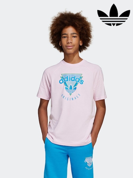 adidas originals Pink Graphic 100% Cotton T-Shirt (E73169) | $34