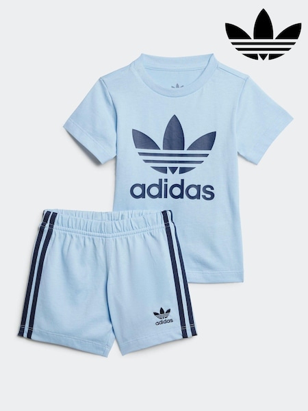 Sininen - Adidas Kids 100% Cotton Shorts T-shirt Set (E73171) | €47