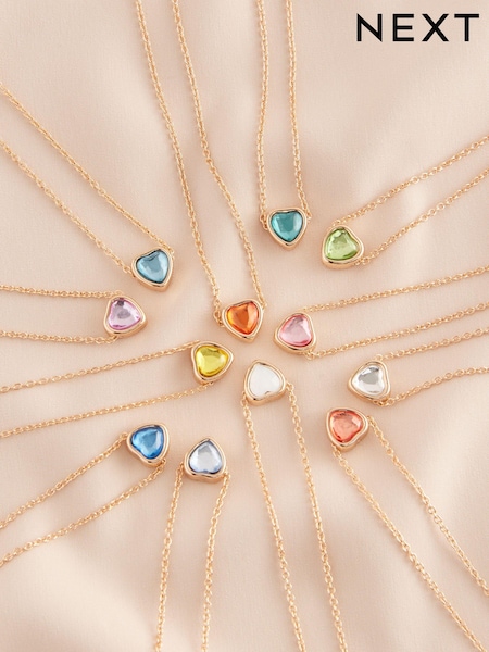 Gold Tone Birthstone Necklace (E73312) | €10