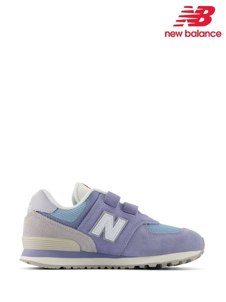 Albastru - New Balance Boys Hook and Loop 574 Trainers (E73337) | 357 LEI