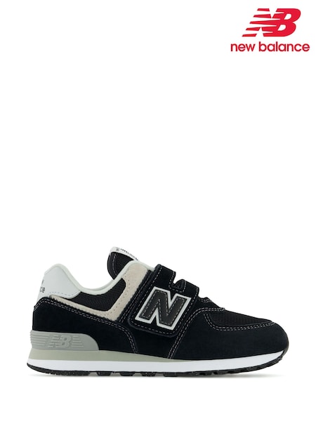 New Balance Black Boys Hook and Loop 574 Trainers (E73338) | BGN 155